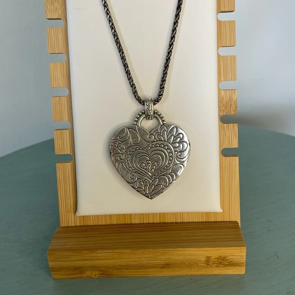 Brighton- All Your Love Heart Pendant Silver Necklace - Picture 4 of 9